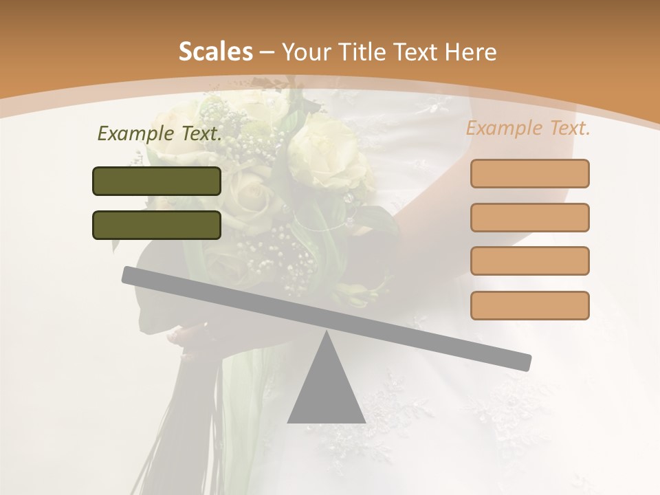 The Bride Holds A Wedding Bouquet PowerPoint Template