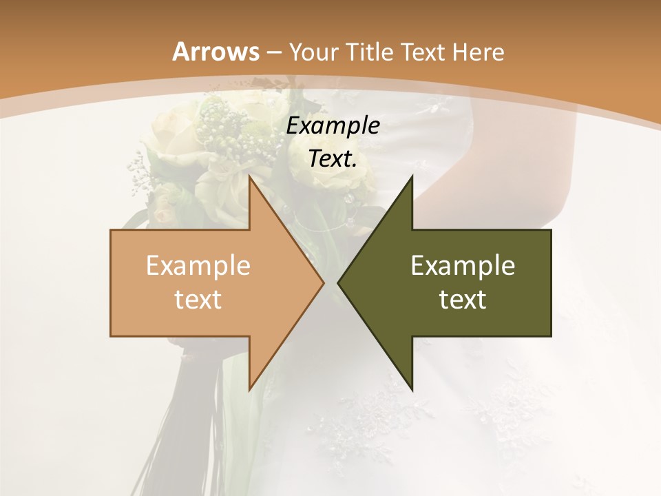 The Bride Holds A Wedding Bouquet PowerPoint Template