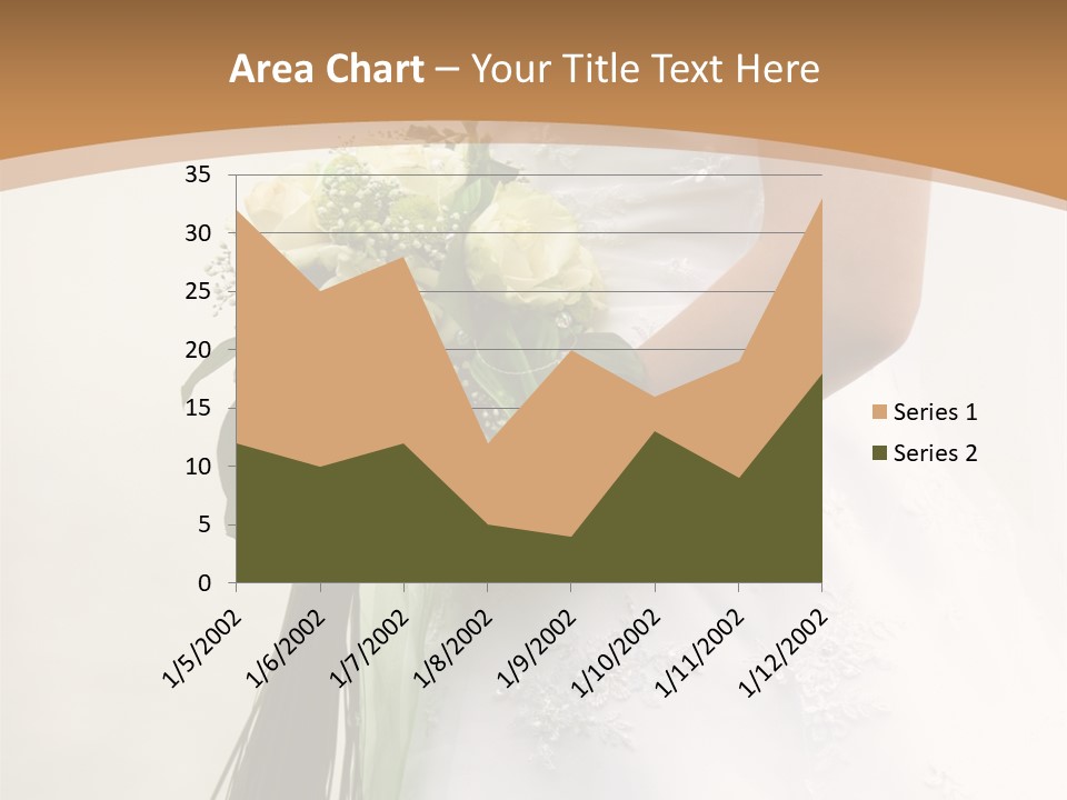The Bride Holds A Wedding Bouquet PowerPoint Template