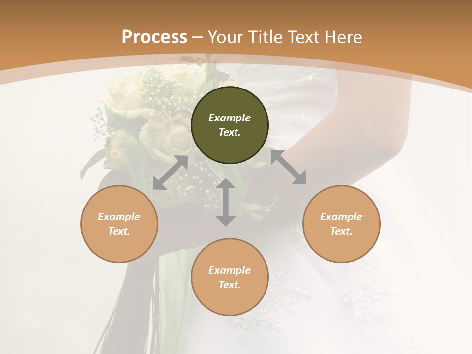 The Bride Holds A Wedding Bouquet PowerPoint Template