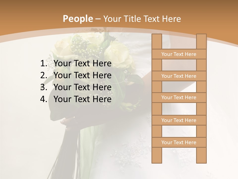 The Bride Holds A Wedding Bouquet PowerPoint Template
