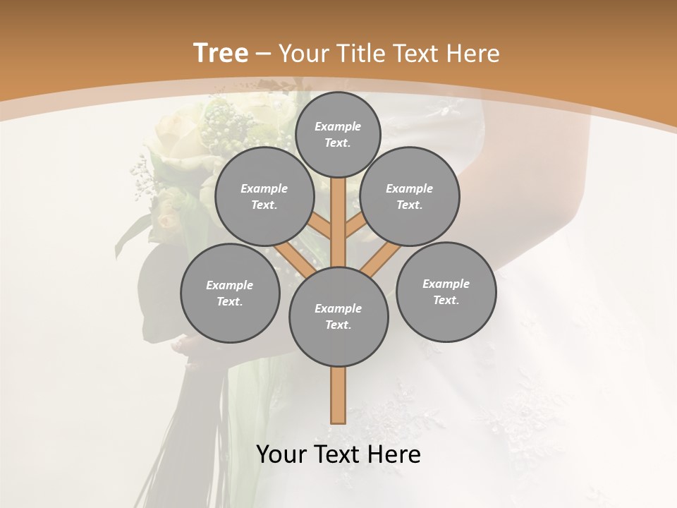 The Bride Holds A Wedding Bouquet PowerPoint Template