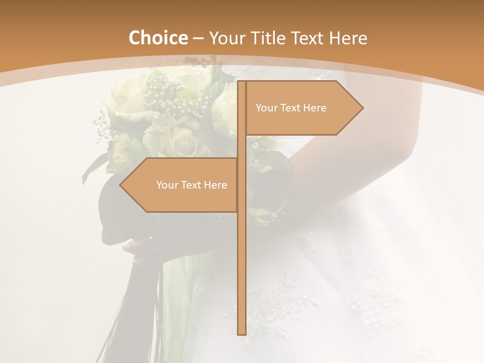 The Bride Holds A Wedding Bouquet PowerPoint Template