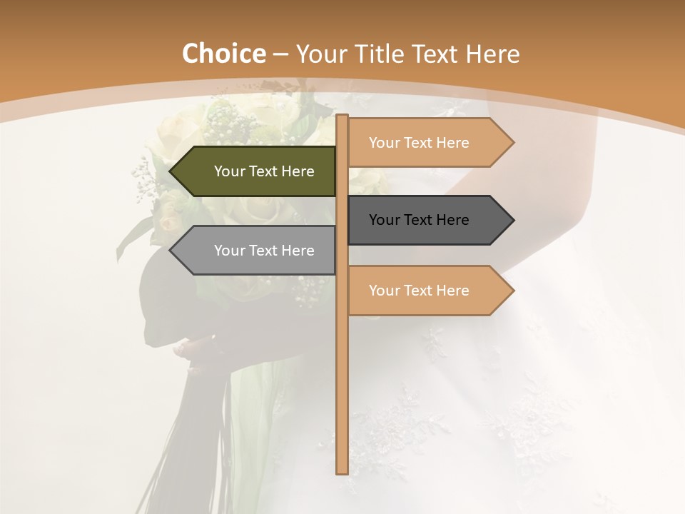 The Bride Holds A Wedding Bouquet PowerPoint Template