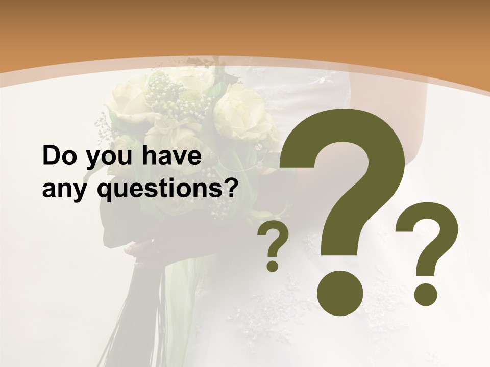 The Bride Holds A Wedding Bouquet PowerPoint Template