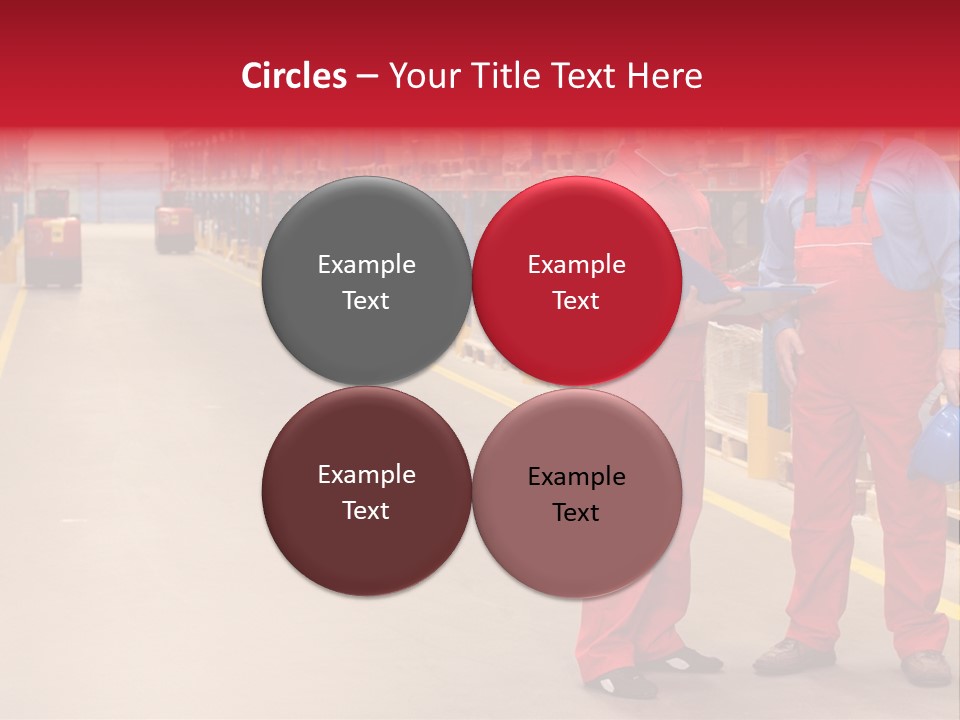 Standing Workers In Warehouse Reading Invoice PowerPoint Template