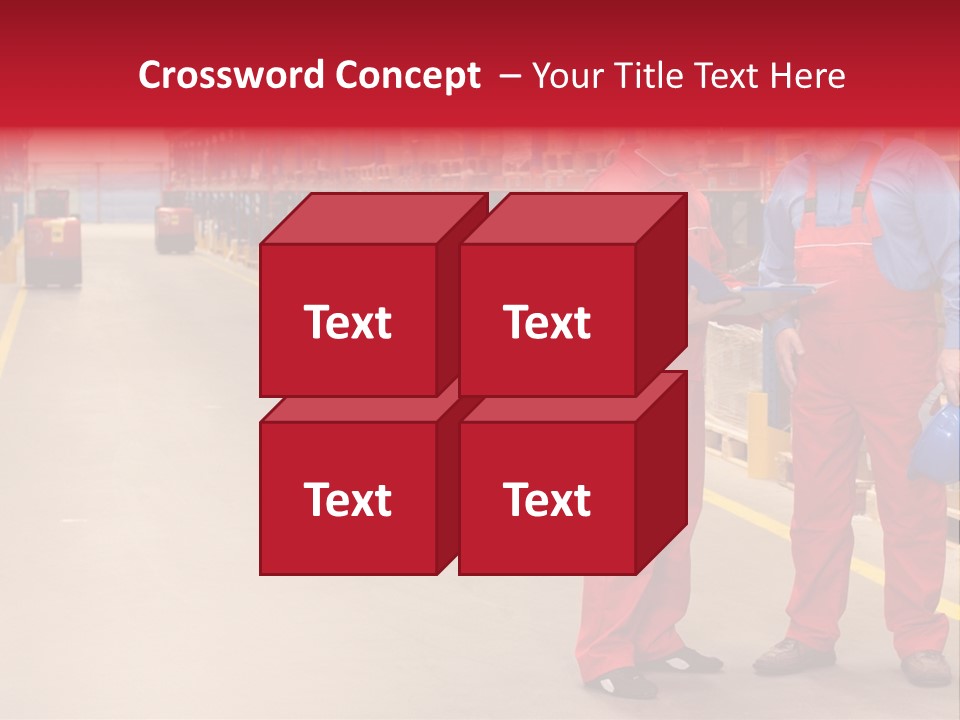 Standing Workers In Warehouse Reading Invoice PowerPoint Template