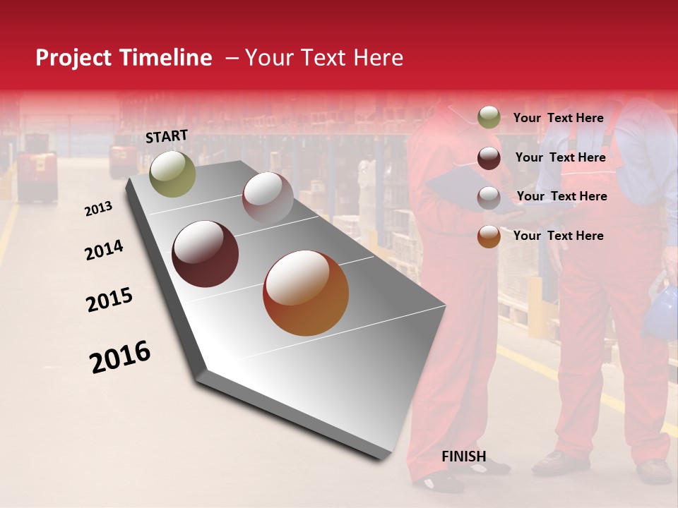 Standing Workers In Warehouse Reading Invoice PowerPoint Template