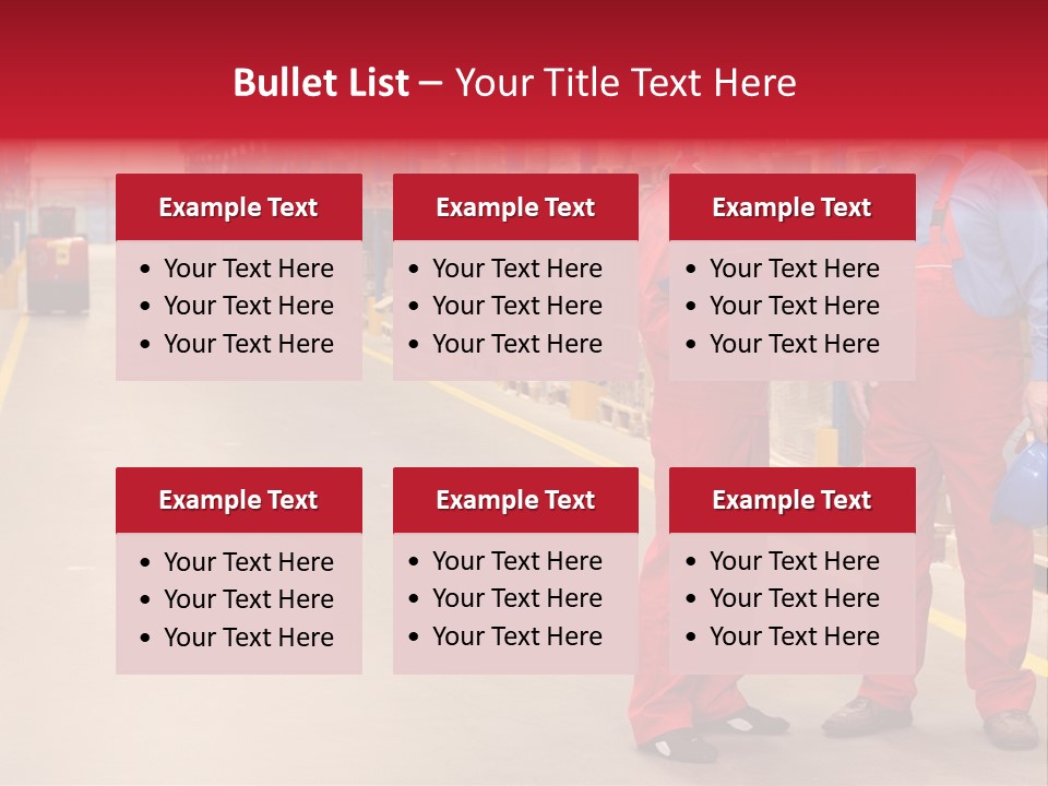 Standing Workers In Warehouse Reading Invoice PowerPoint Template