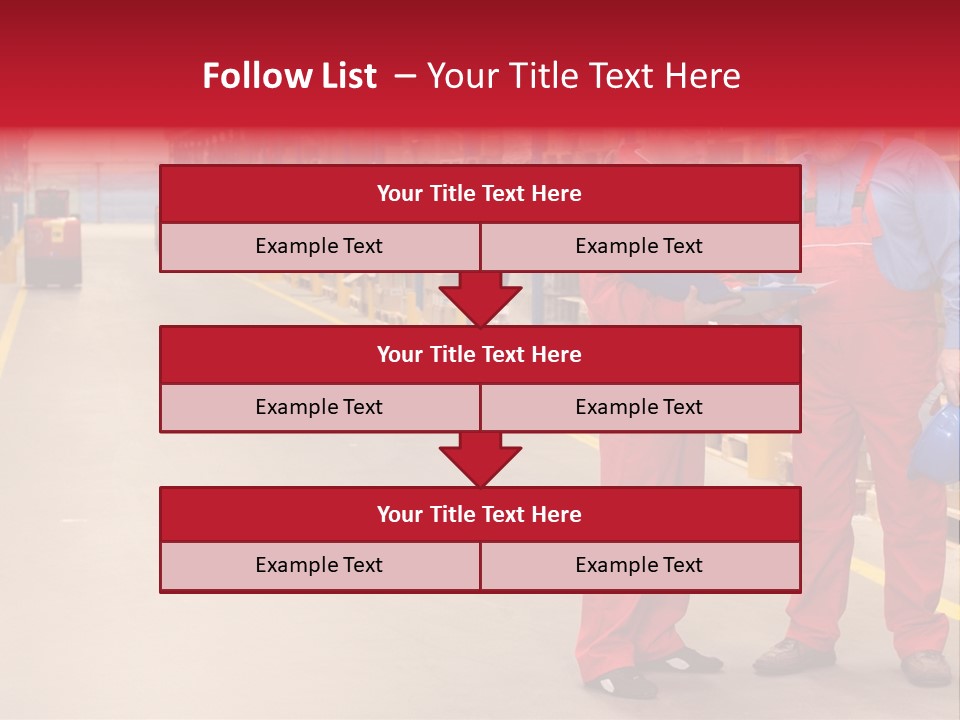 Standing Workers In Warehouse Reading Invoice PowerPoint Template
