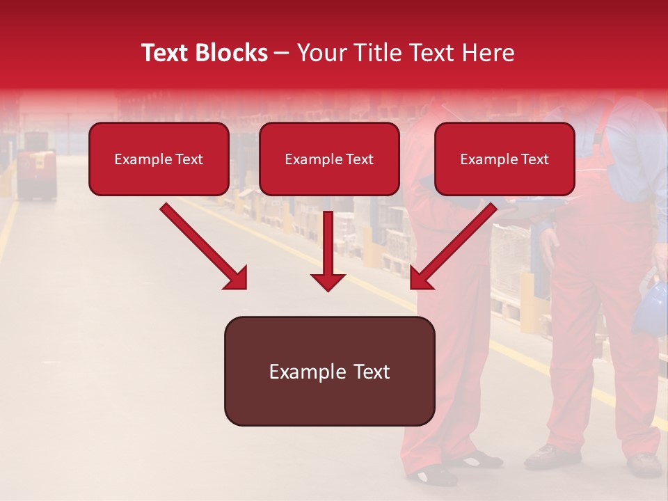 Standing Workers In Warehouse Reading Invoice PowerPoint Template