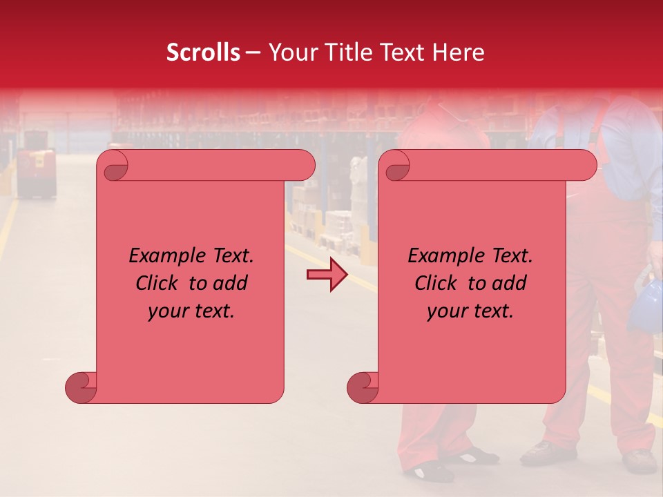 Standing Workers In Warehouse Reading Invoice PowerPoint Template