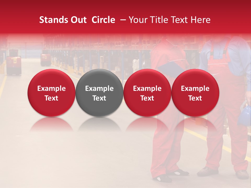 Standing Workers In Warehouse Reading Invoice PowerPoint Template