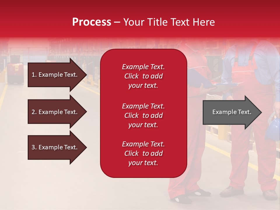 Standing Workers In Warehouse Reading Invoice PowerPoint Template