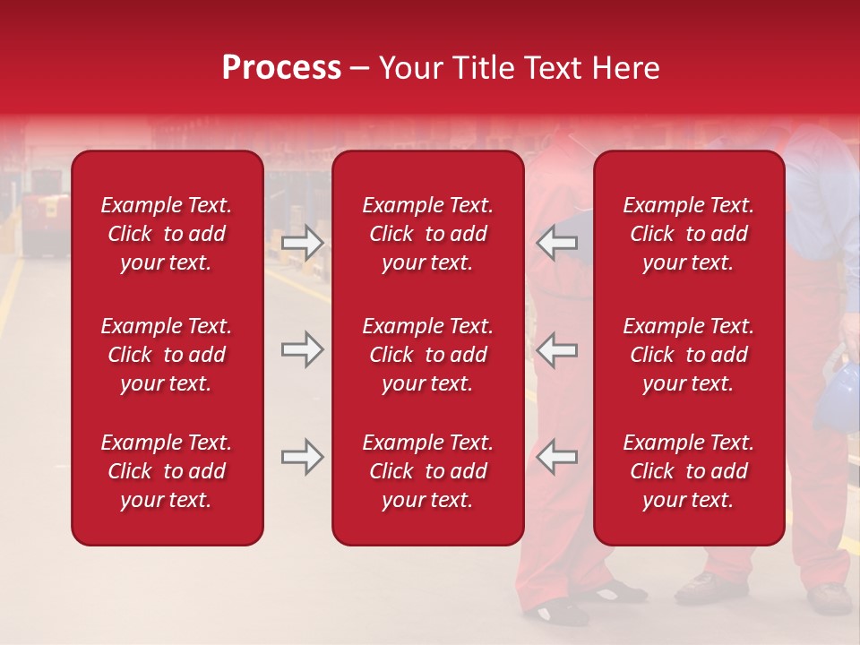 Standing Workers In Warehouse Reading Invoice PowerPoint Template