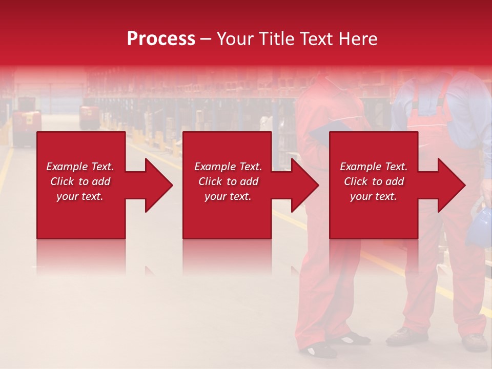 Standing Workers In Warehouse Reading Invoice PowerPoint Template