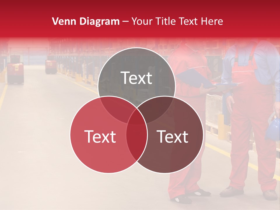 Standing Workers In Warehouse Reading Invoice PowerPoint Template