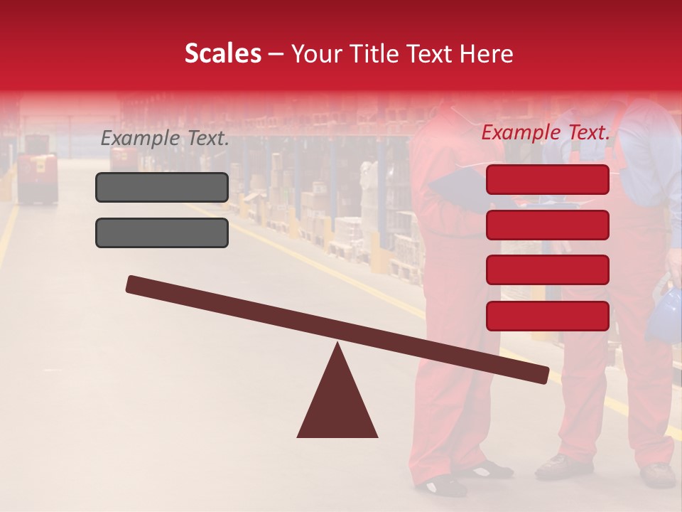 Standing Workers In Warehouse Reading Invoice PowerPoint Template