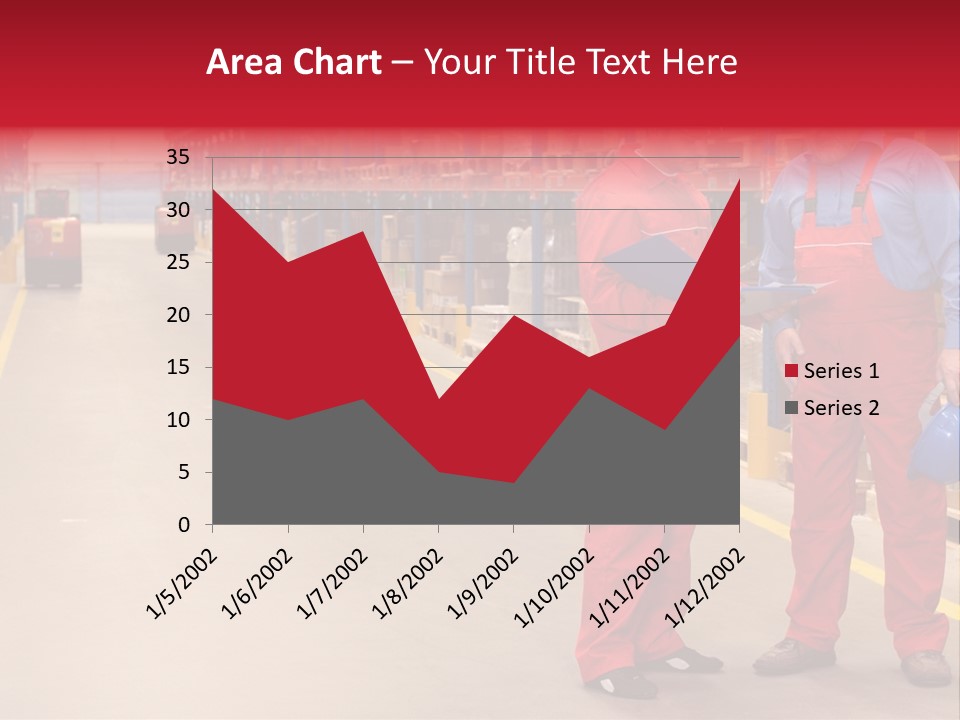 Standing Workers In Warehouse Reading Invoice PowerPoint Template