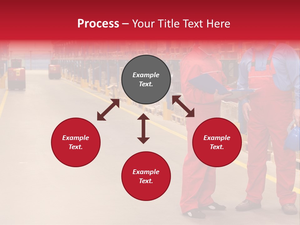 Standing Workers In Warehouse Reading Invoice PowerPoint Template