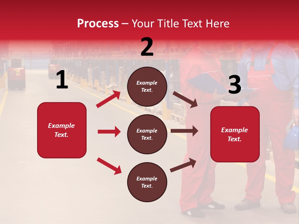 Standing Workers In Warehouse Reading Invoice PowerPoint Template
