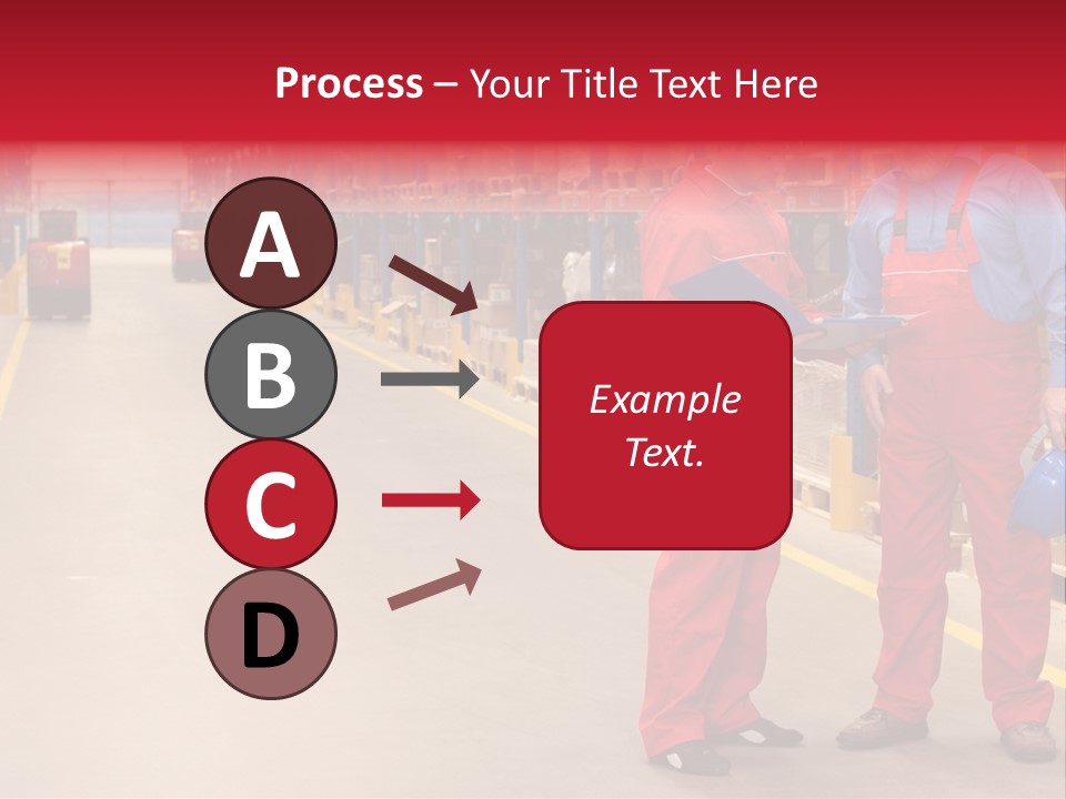 Standing Workers In Warehouse Reading Invoice PowerPoint Template