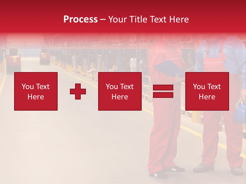 Standing Workers In Warehouse Reading Invoice PowerPoint Template