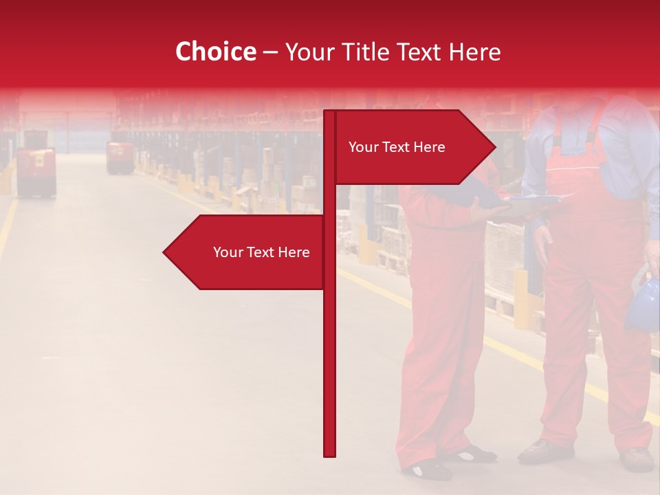 Standing Workers In Warehouse Reading Invoice PowerPoint Template