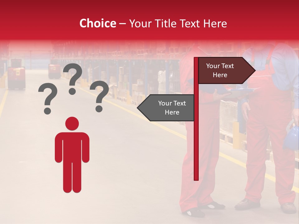 Standing Workers In Warehouse Reading Invoice PowerPoint Template