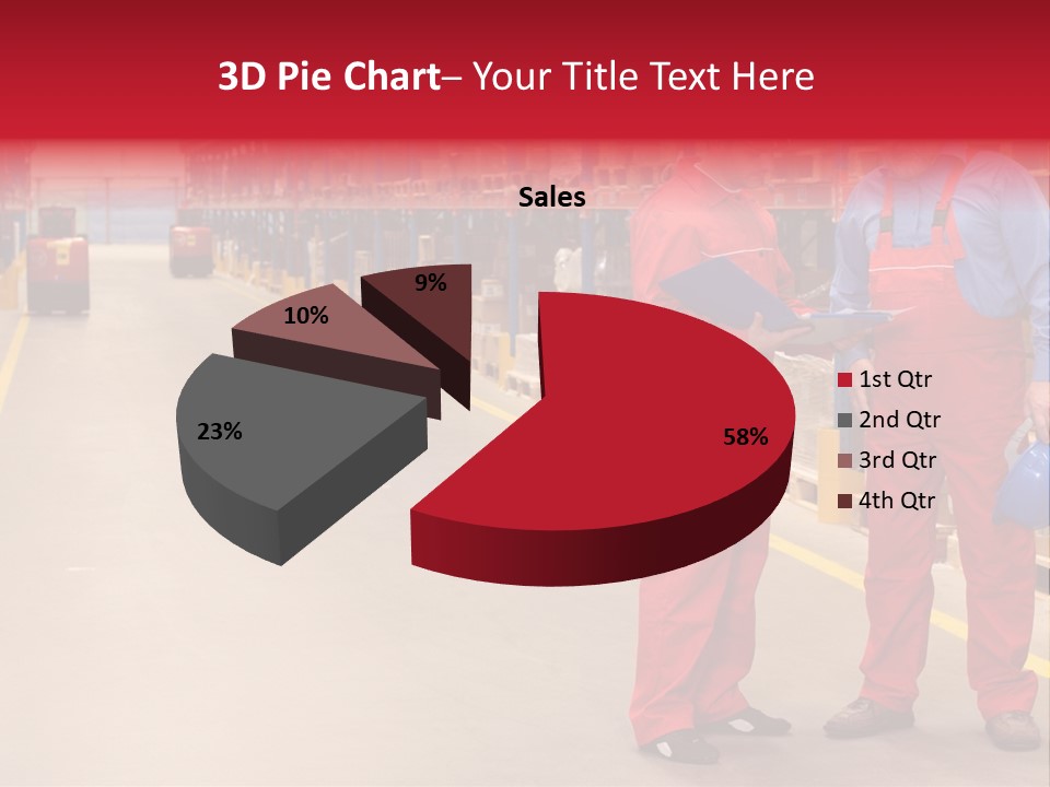 Standing Workers In Warehouse Reading Invoice PowerPoint Template