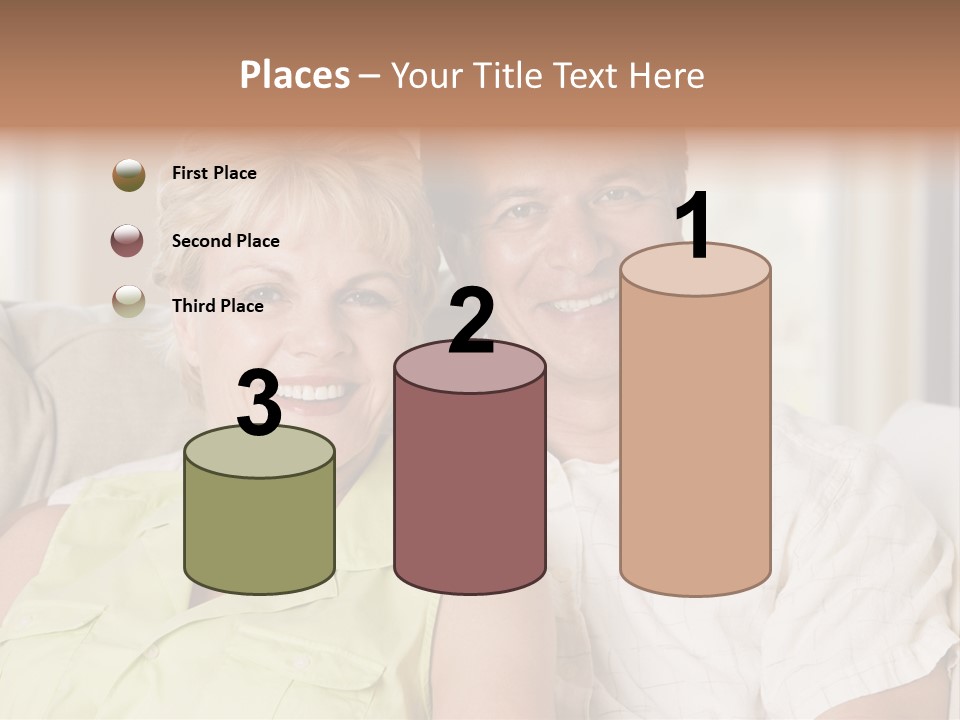 Couple Relaxing In Living Room And Smiling PowerPoint Template