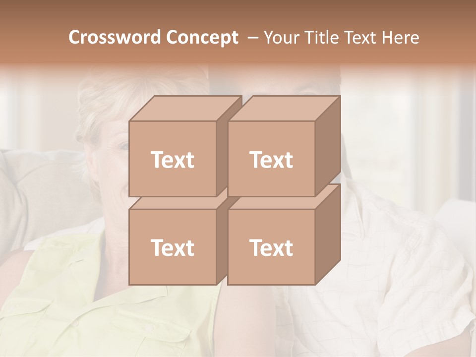 Couple Relaxing In Living Room And Smiling PowerPoint Template