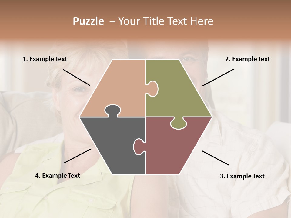 Couple Relaxing In Living Room And Smiling PowerPoint Template