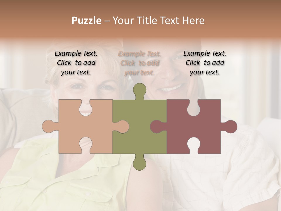 Couple Relaxing In Living Room And Smiling PowerPoint Template