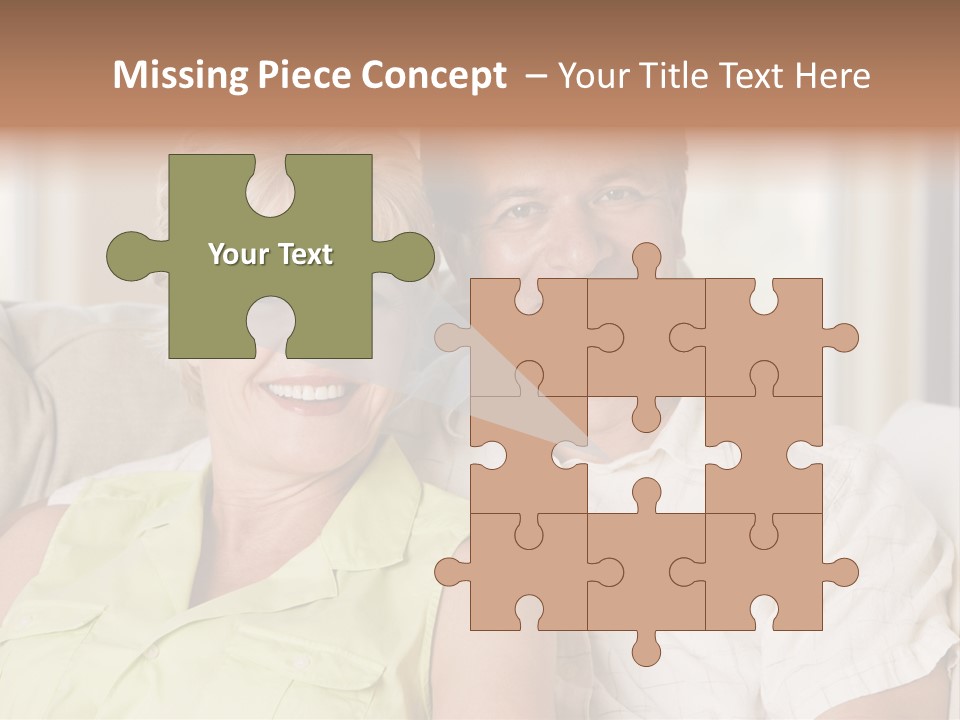 Couple Relaxing In Living Room And Smiling PowerPoint Template