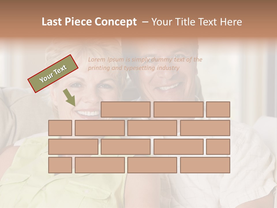 Couple Relaxing In Living Room And Smiling PowerPoint Template