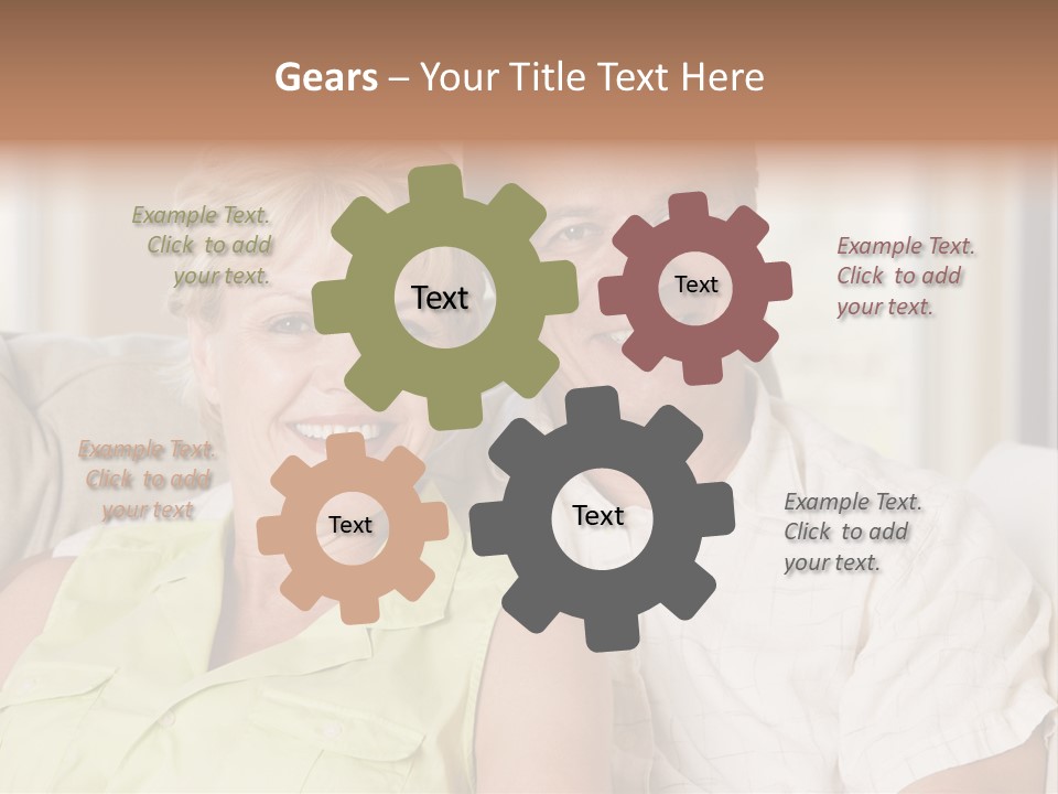 Couple Relaxing In Living Room And Smiling PowerPoint Template