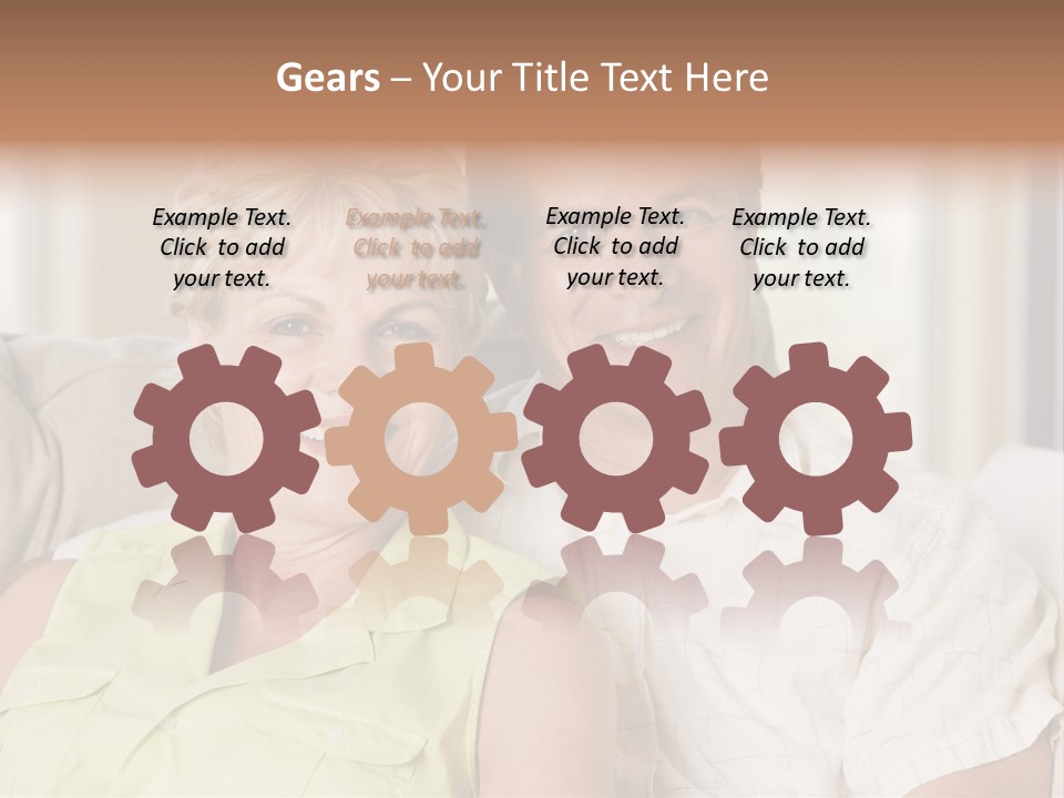 Couple Relaxing In Living Room And Smiling PowerPoint Template