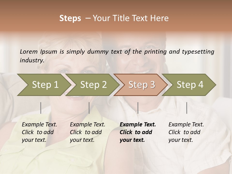 Couple Relaxing In Living Room And Smiling PowerPoint Template