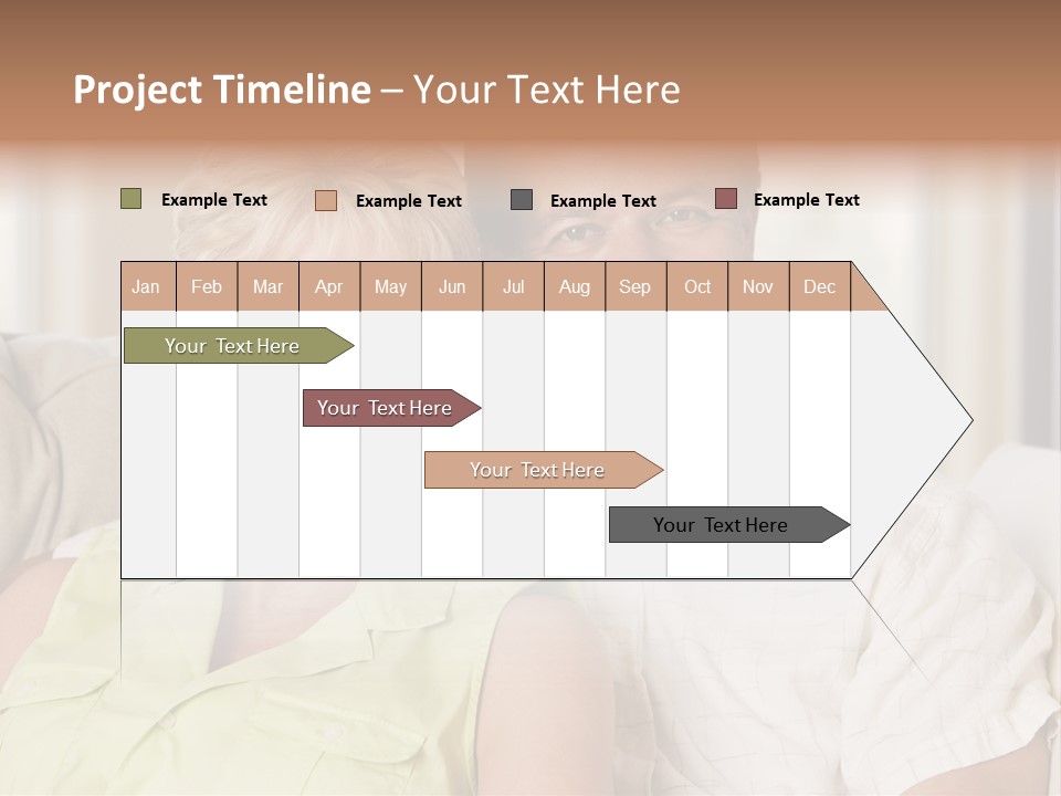 Couple Relaxing In Living Room And Smiling PowerPoint Template