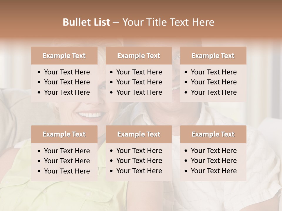 Couple Relaxing In Living Room And Smiling PowerPoint Template