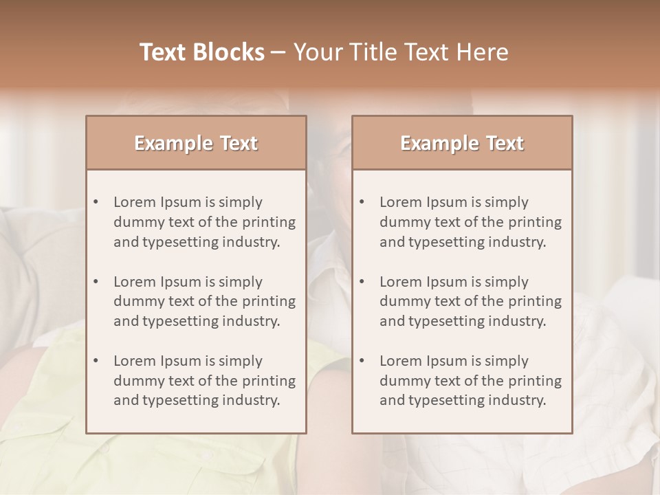 Couple Relaxing In Living Room And Smiling PowerPoint Template