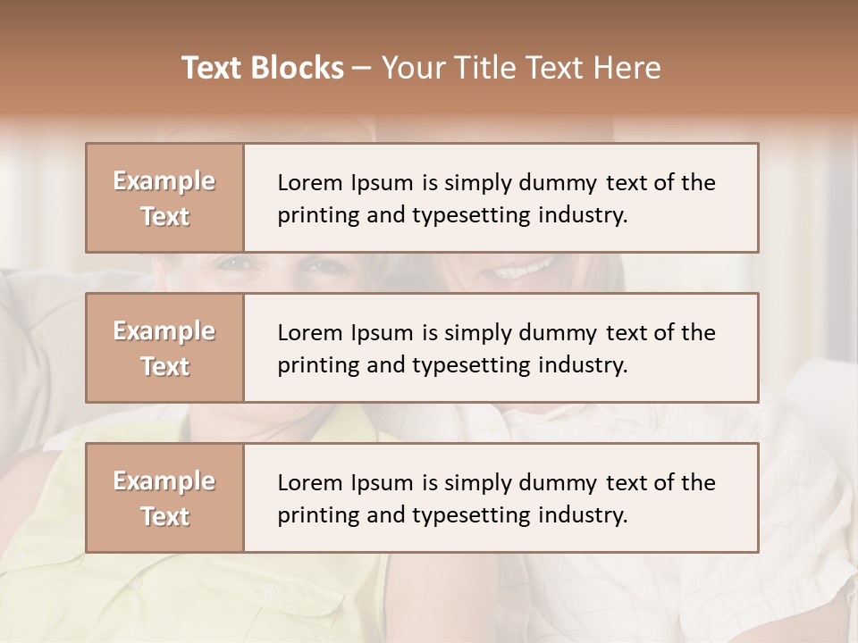 Couple Relaxing In Living Room And Smiling PowerPoint Template