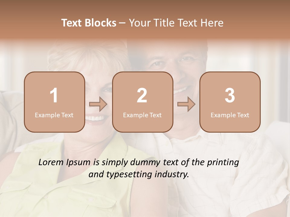 Couple Relaxing In Living Room And Smiling PowerPoint Template