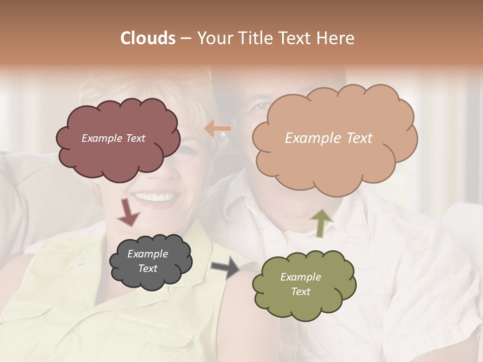 Couple Relaxing In Living Room And Smiling PowerPoint Template
