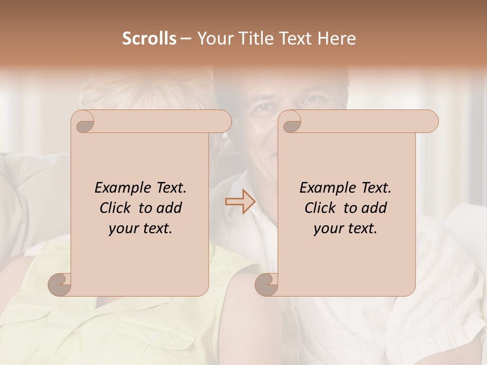 Couple Relaxing In Living Room And Smiling PowerPoint Template