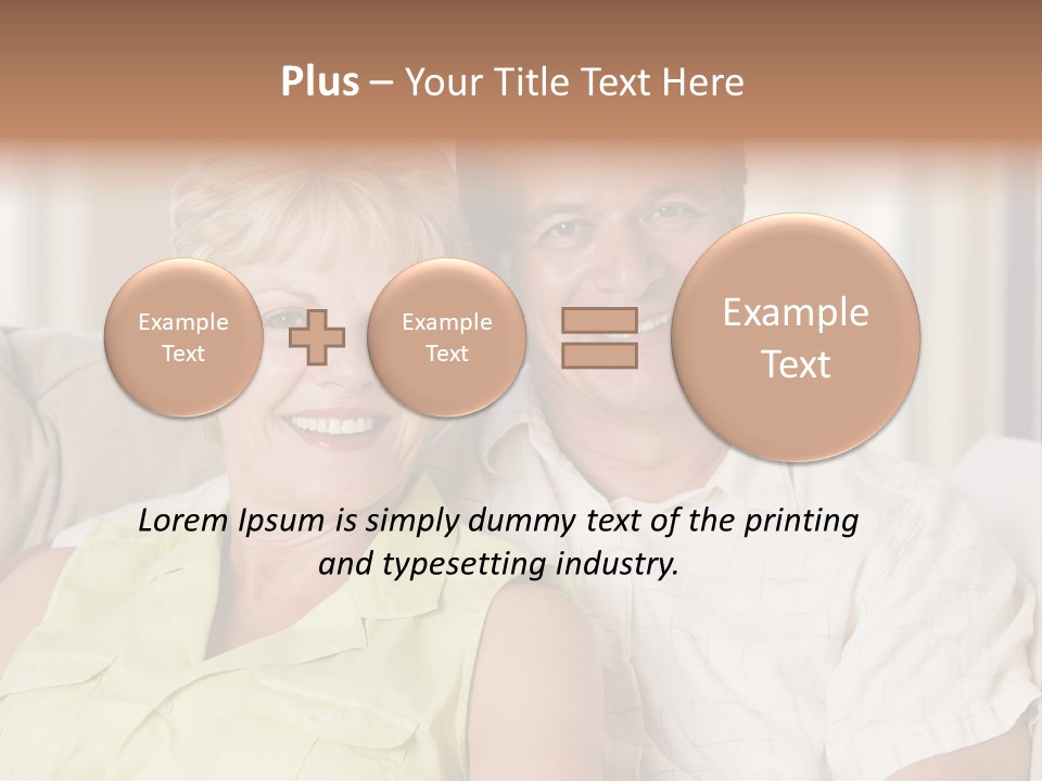 Couple Relaxing In Living Room And Smiling PowerPoint Template
