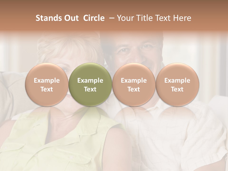 Couple Relaxing In Living Room And Smiling PowerPoint Template