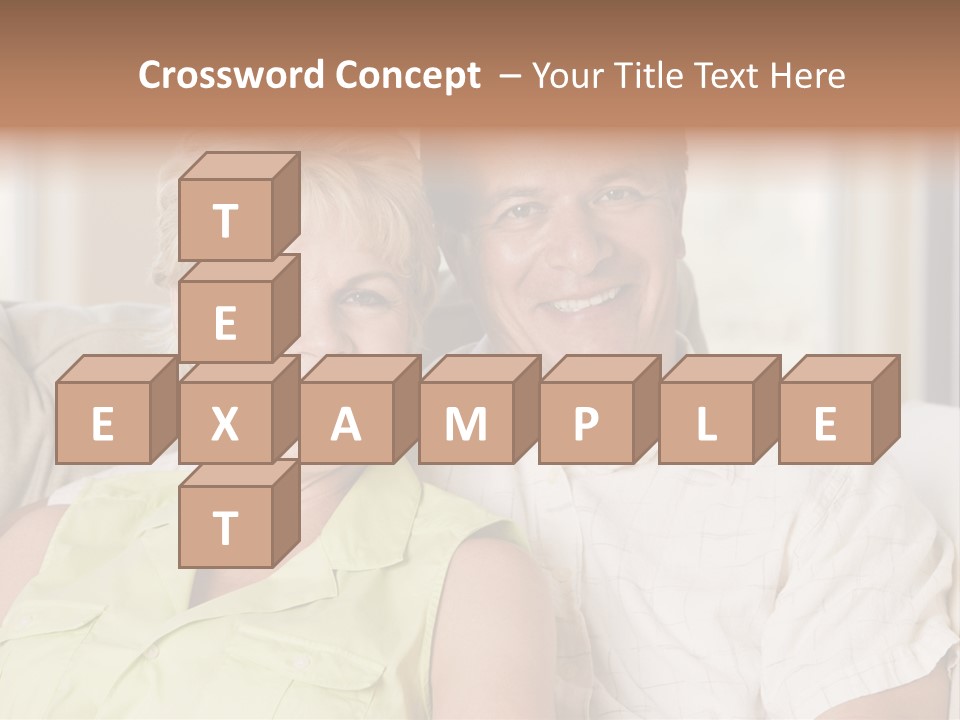 Couple Relaxing In Living Room And Smiling PowerPoint Template