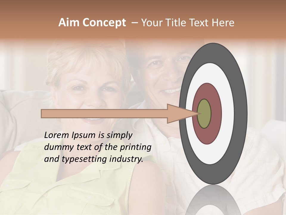 Couple Relaxing In Living Room And Smiling PowerPoint Template